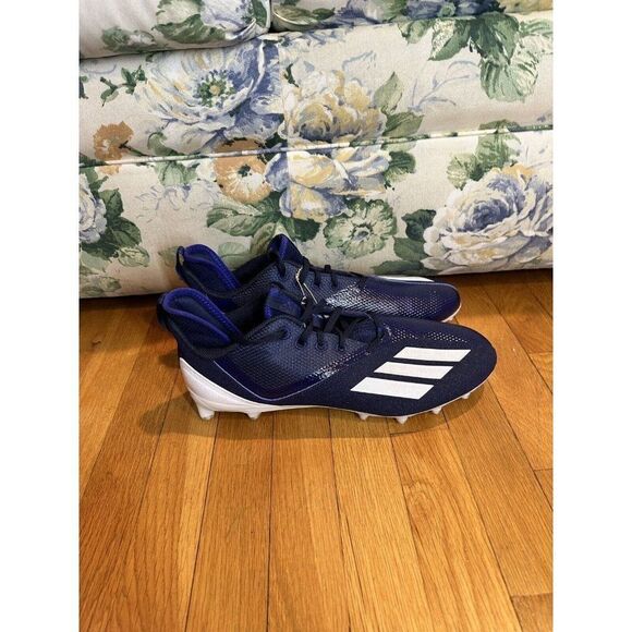 Adidas Adizero Scorch Football Cleats Navy Blue/White FX4250 Men's Size 13 - Picture 2 of 5